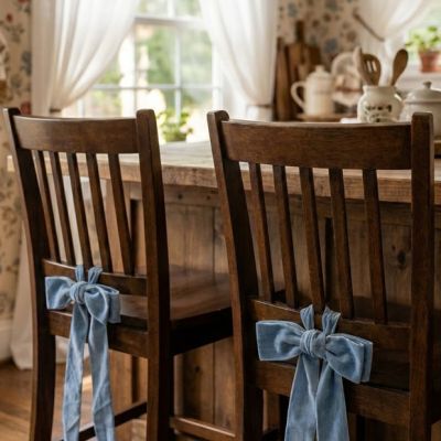 Blue Velvet Ribbon Bow