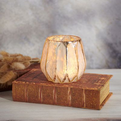 Blush Gold Glass Votive Holder Set of 2