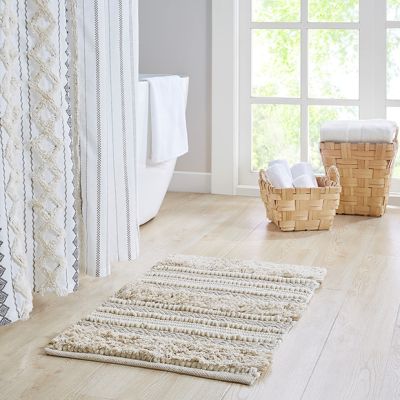 Boho Chic Textured  Woven Bath Rug