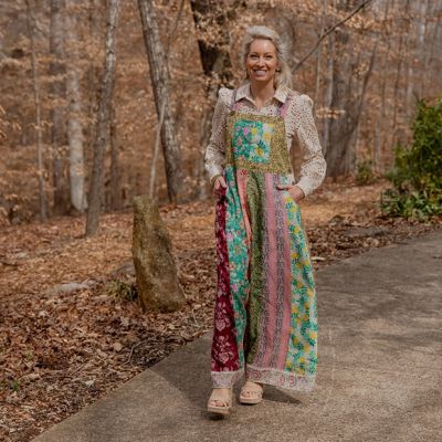 Boho Floral Patchwork Overalls