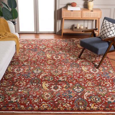 Bold Botanical Rust/Ivory Area Rug