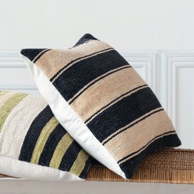 Bold Chenille Striped Throw Pillow