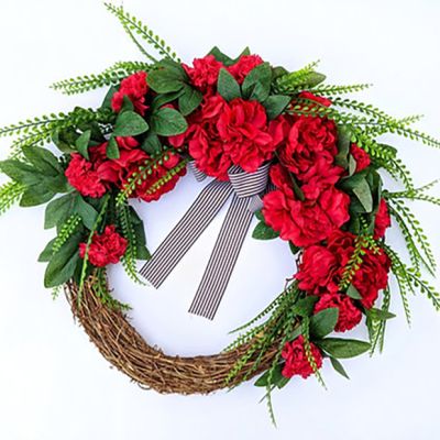 Bold Red Carnation Wreath