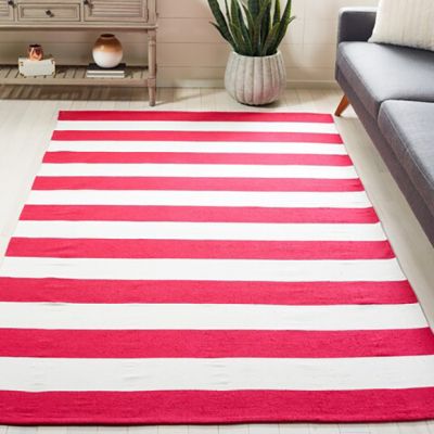 Bold Stripe Red/White Area Rug