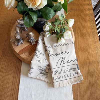 Botanical Flower Market Cotton Tea Towels Set of 2