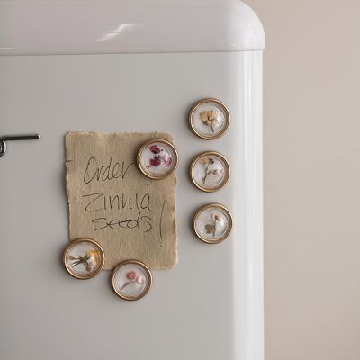 Botanical Magnet Set of 6 On Metal Card