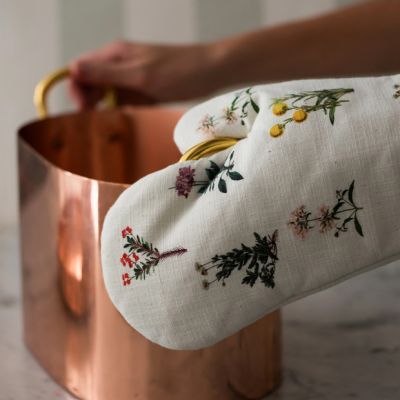 Botanical Print Cotton Oven Mitt