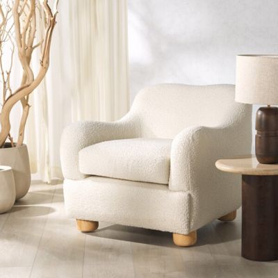 Boucle Fabric Upholstered Accent Chair