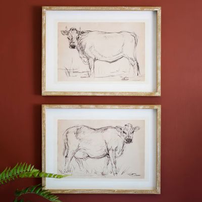 Bovine Beauties Wall Art Set of 2