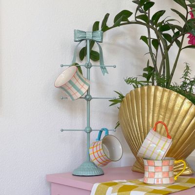 Bow Topped Metal Mug Rack Stand