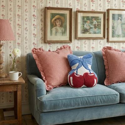 Bow with Cherries Hook Pillow