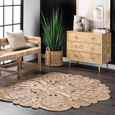 Braided Floral Jute Rug