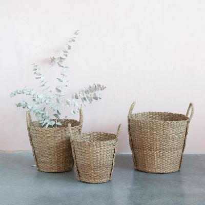 Braided Handled Bankuan Storage Baskets Set of 3