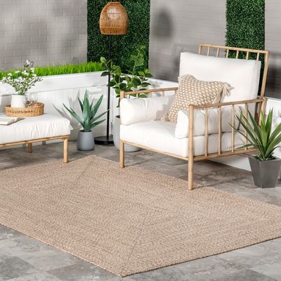 Braided Tan Indoor/Outdoor Area Rug