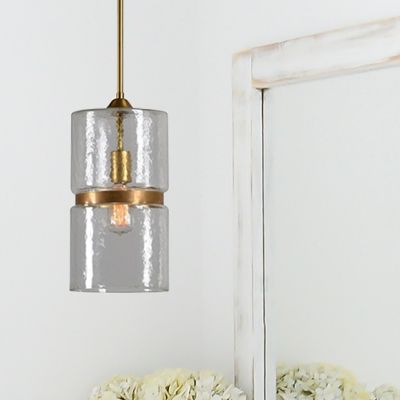 Brass Detailed Glass Pendant