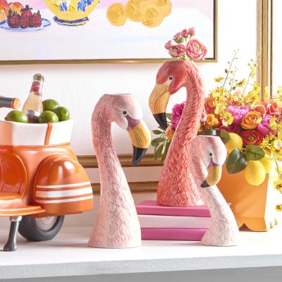 Bright Accents Flamingo Head Vase Set of 3