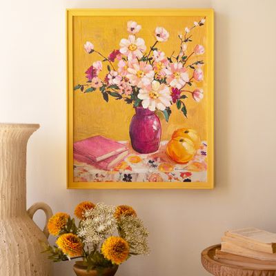 Bright Accents Framed Floral Still Life Painting
