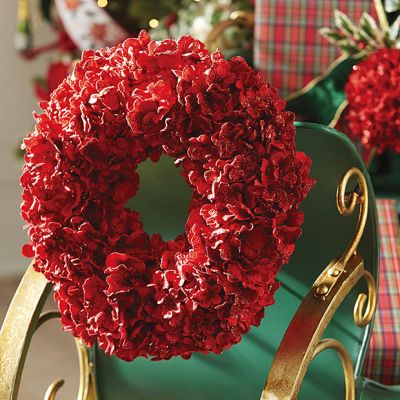 Bright Holiday Glitter Floral Wreath