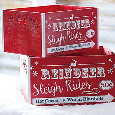 Bright Winter Holiday Crate Set of 2							