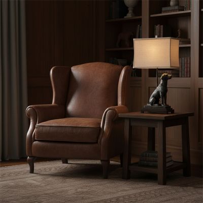 Bronzed Dog Sculpture Table Lamp