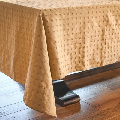 Brown Dobby Cotton Linen Tablecloth