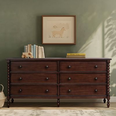 Brown Finish Turned Leg Dresser