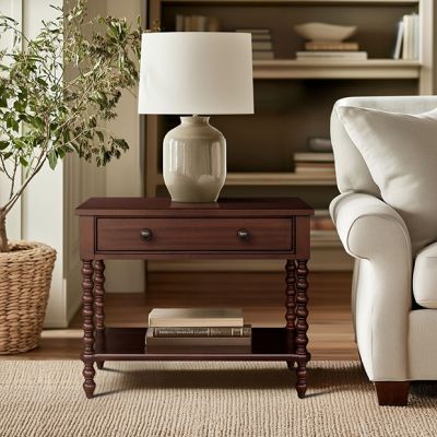 Brown Finish Turned Leg Nightstand