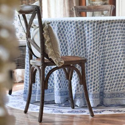 Brown Wash Cross Back Wooden Chair