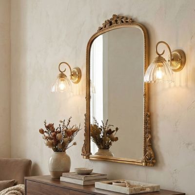 Brushed Champagne Bronze Wall Sconce with Clear Glass