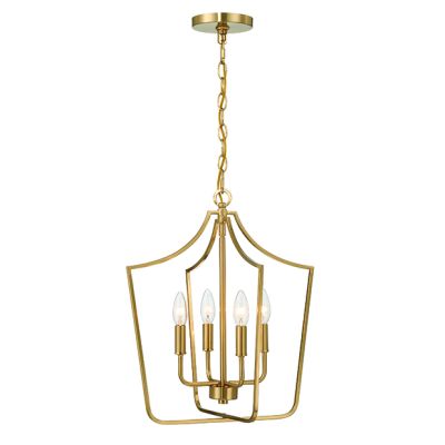 Brushed Gold 4 Light Candelabra Chandelier