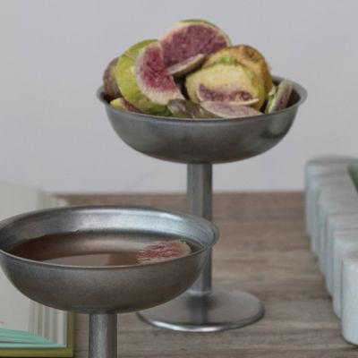 Brushed Pewter Coupe Glass 4 Inch