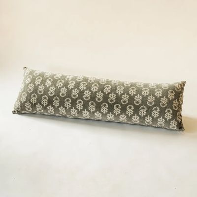 Budding Floral Print Velvet Accent Pillow