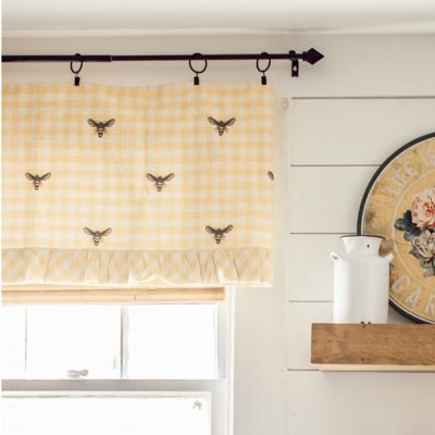 Buffalo Check Bee Print Window Valance