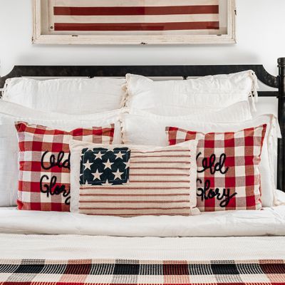 Buffalo Check Old Glory Throw Pillow