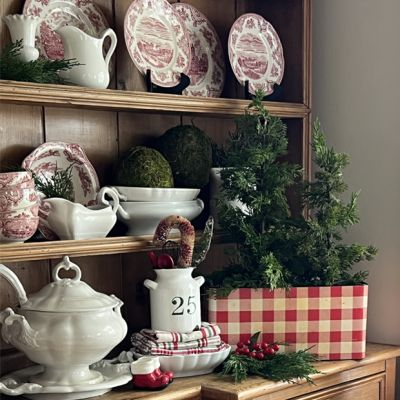 Buffalo Plaid Iron Basket Set of 2