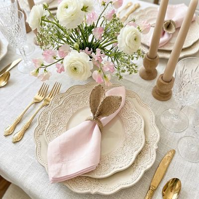 Bunny Ear Burlap Wrapped Napkin Ring