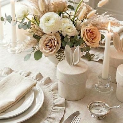 Bunny Ears Lidded Ceramic Canister