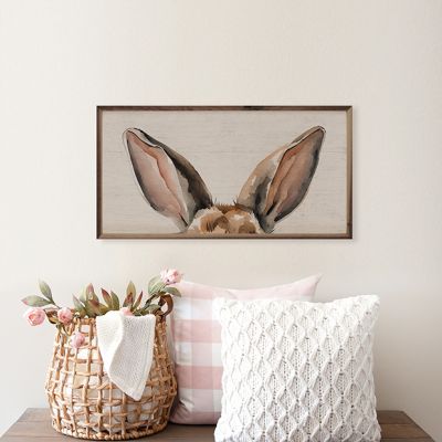 Bunny Ears White Framed Wall Decor
