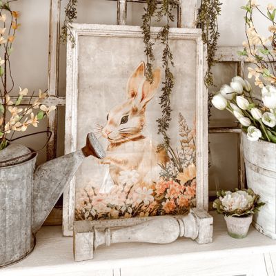 Bunny In Spring Flowers Framed Print