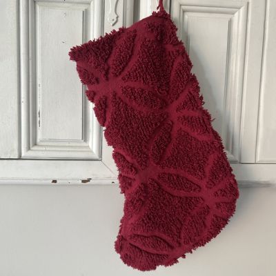 Burgundy Chenille Christmas Stocking