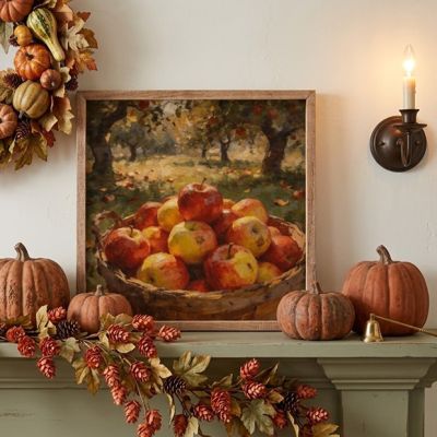 Bushel Of Apples Framed Wall Decor