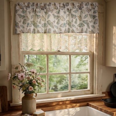 Butterfly Print Window Valance