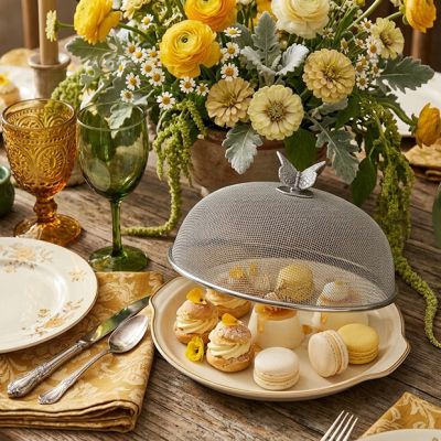 Butterfly Topped Mesh Food Dome Cover Set of 2