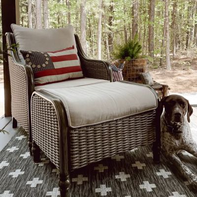Button Accented Patriotic Flag Accent Pillow