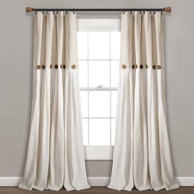 Button Linen Curtain Panel 40x84