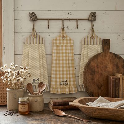 Button Loop Bee Phrase Tea Towel Set of 3