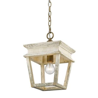 Distressed Single Light Lantern Pendant In Burnished Chestnut