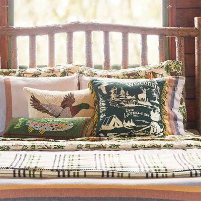 Camp Souvenir Fringed Throw Pillow