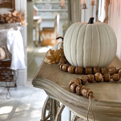 Carved Gold Wood Beaded Garland