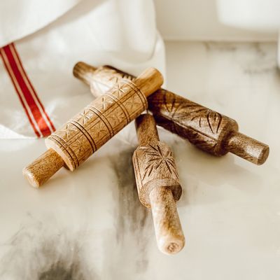 Carved Pattern Rolling Pin Set of 3